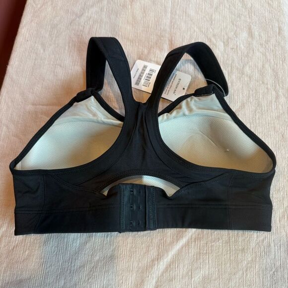 NWT Syrokan Full Coverage Sports Bra HIgh Impact 32C Black Padded Bounce Control - Picture 3 of 5
